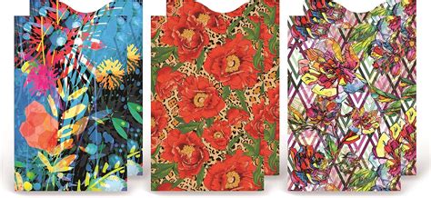 Monarque RFID Blocking Credit Card Sleeves, Set of 6 (Floral)